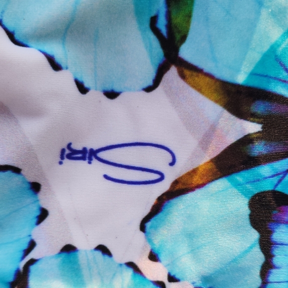 (M) Siri European One Piece Swimsuit with Halter Top Butterflies Beach Flirty - Picture 7 of 13